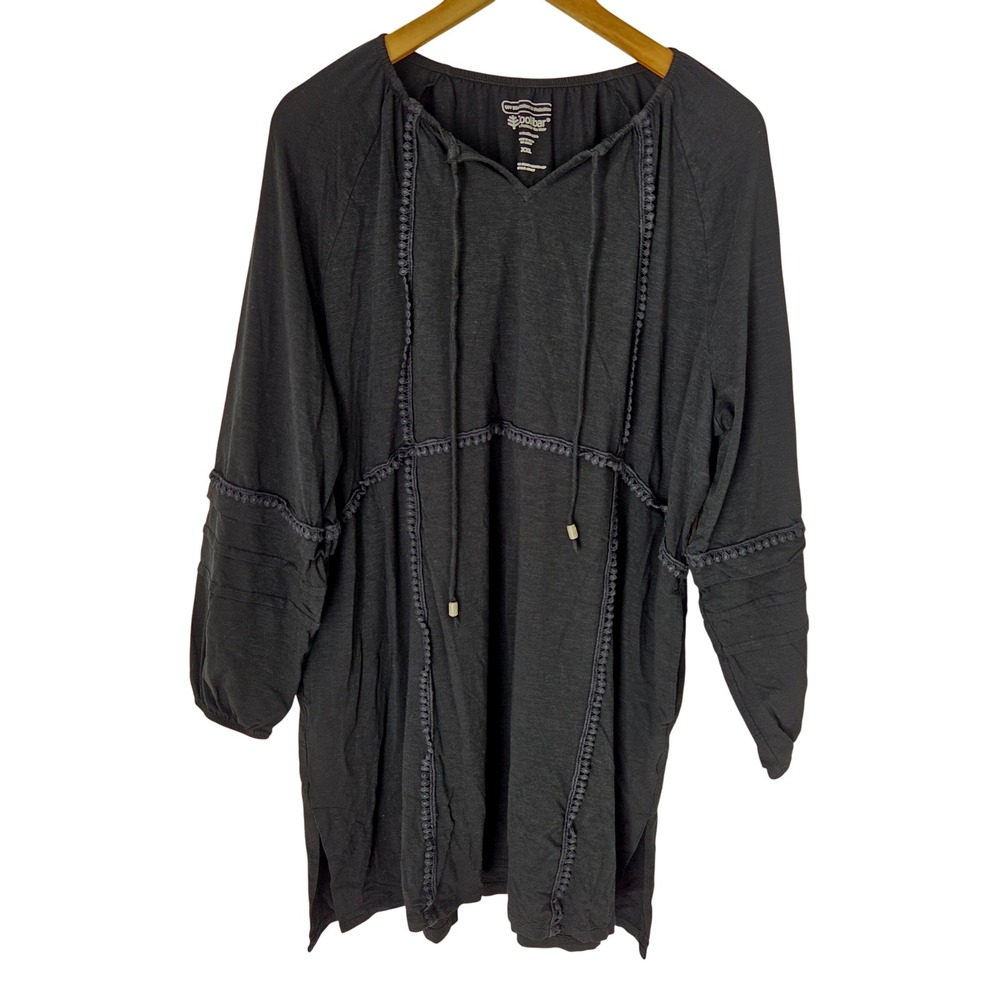 Coolibar Balandra Beach Cover-Up Black UPF 50+ Cotton Bamboo XXL 10617